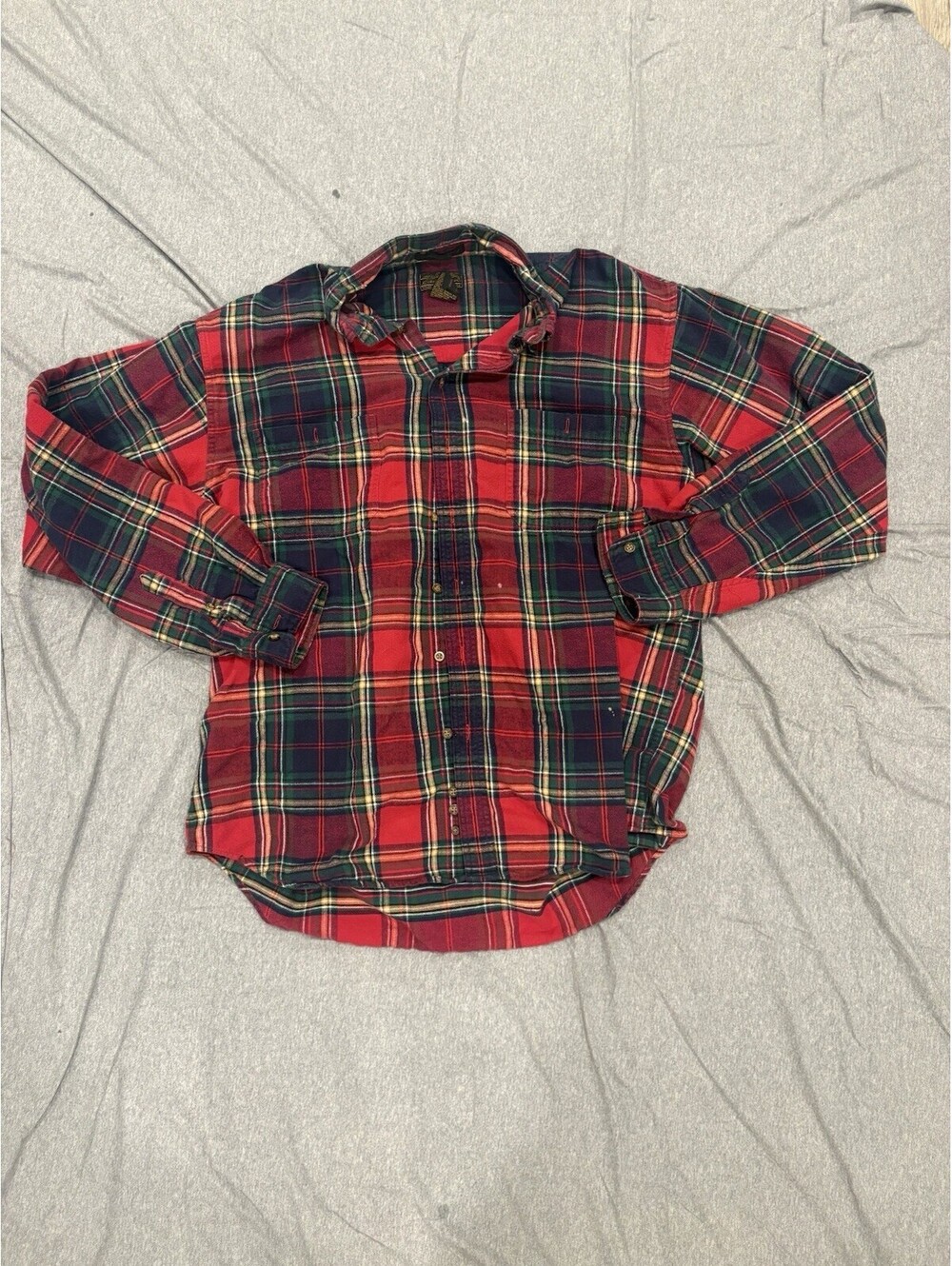 Vintage 90s Eddie Bauer Bainbridge Flannel Shirt Men’s XXL Tall Red Green Plaid